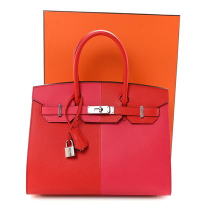 Hermes Epsom Casaque Birkin Sellier 30 Rouge Coeur Rose Extreme Bleu Zanzibar 11 of 11