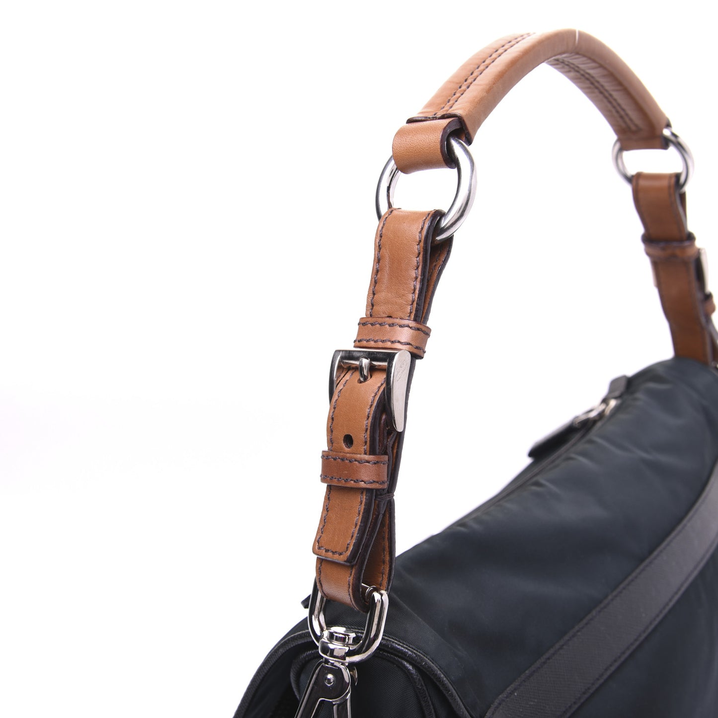 Tessuto Nylon Saffiano Shoulder Bag Dark Green