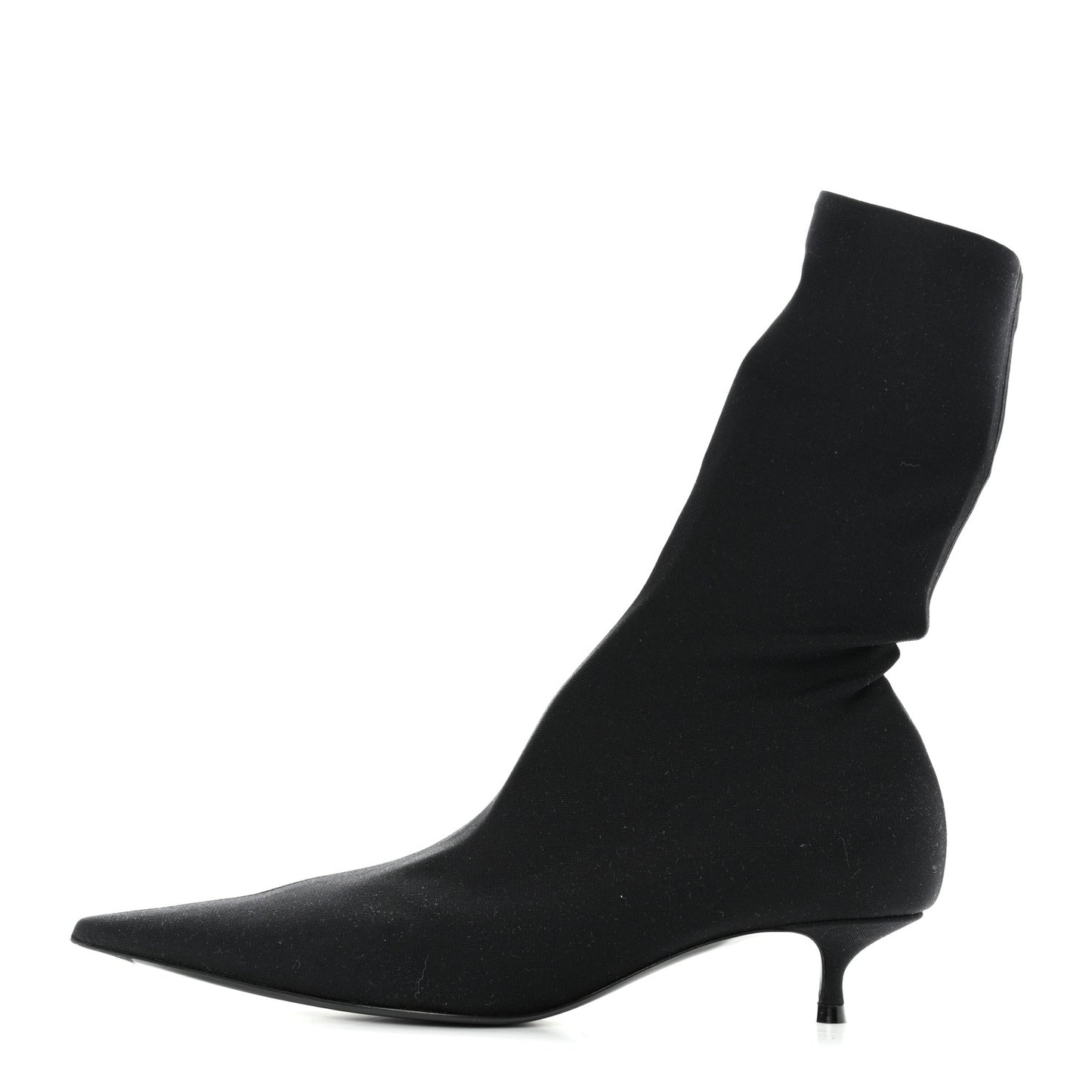 Jersey Crepe Extreme Pointed Toe Knife Booties 36 Black