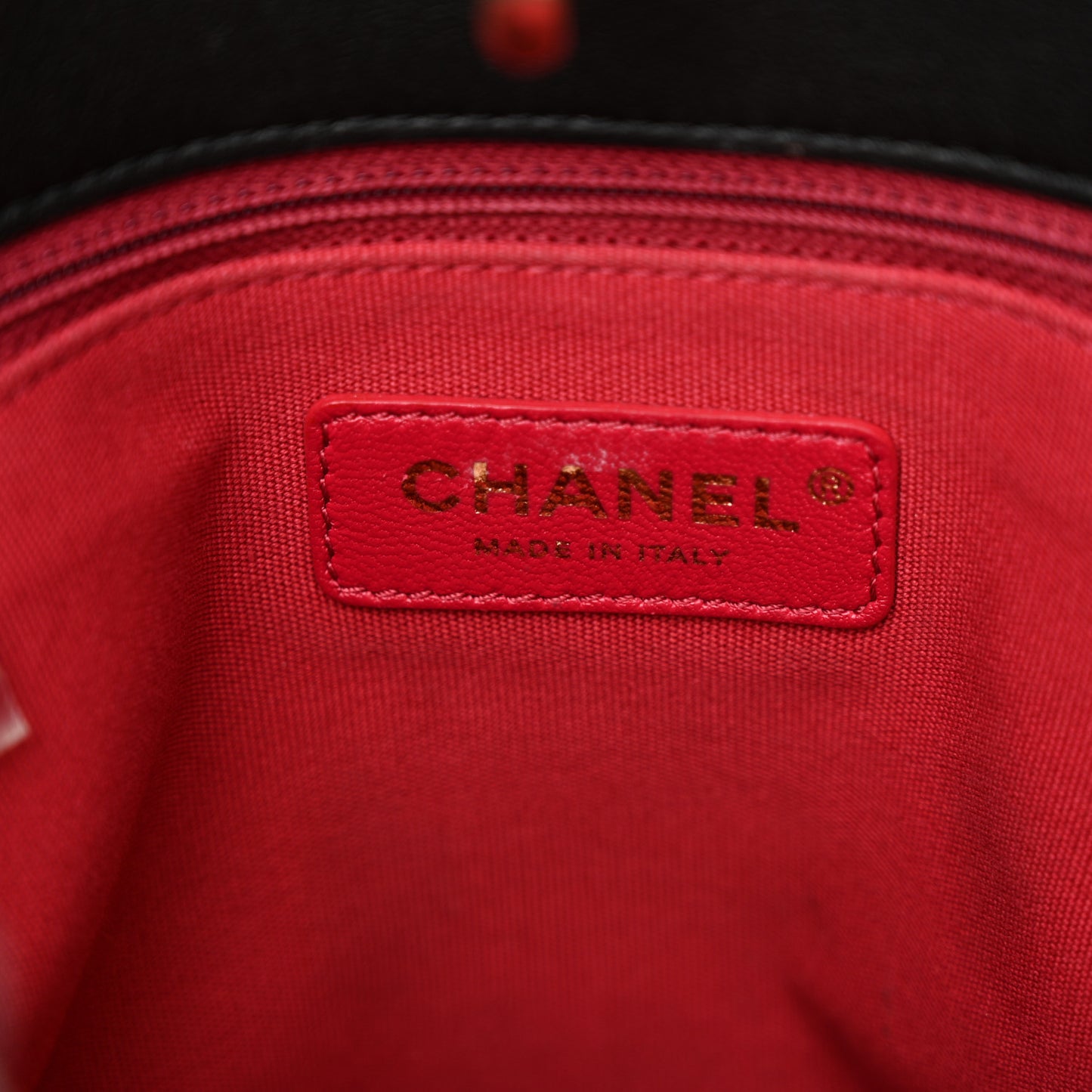 Calfskin Stitched Small Shopping Tote Black