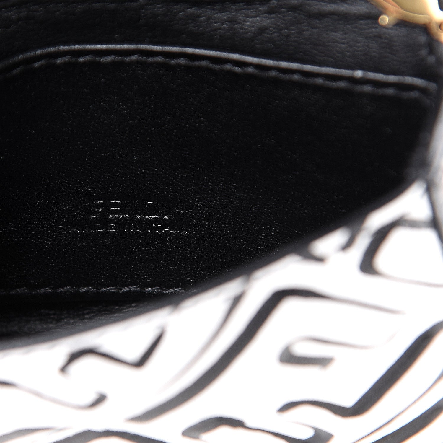 Fendi X JOSHUA VIDES Nappa Vitello King FF Embossed Nano Baguette Charm White Black 4 of 6
