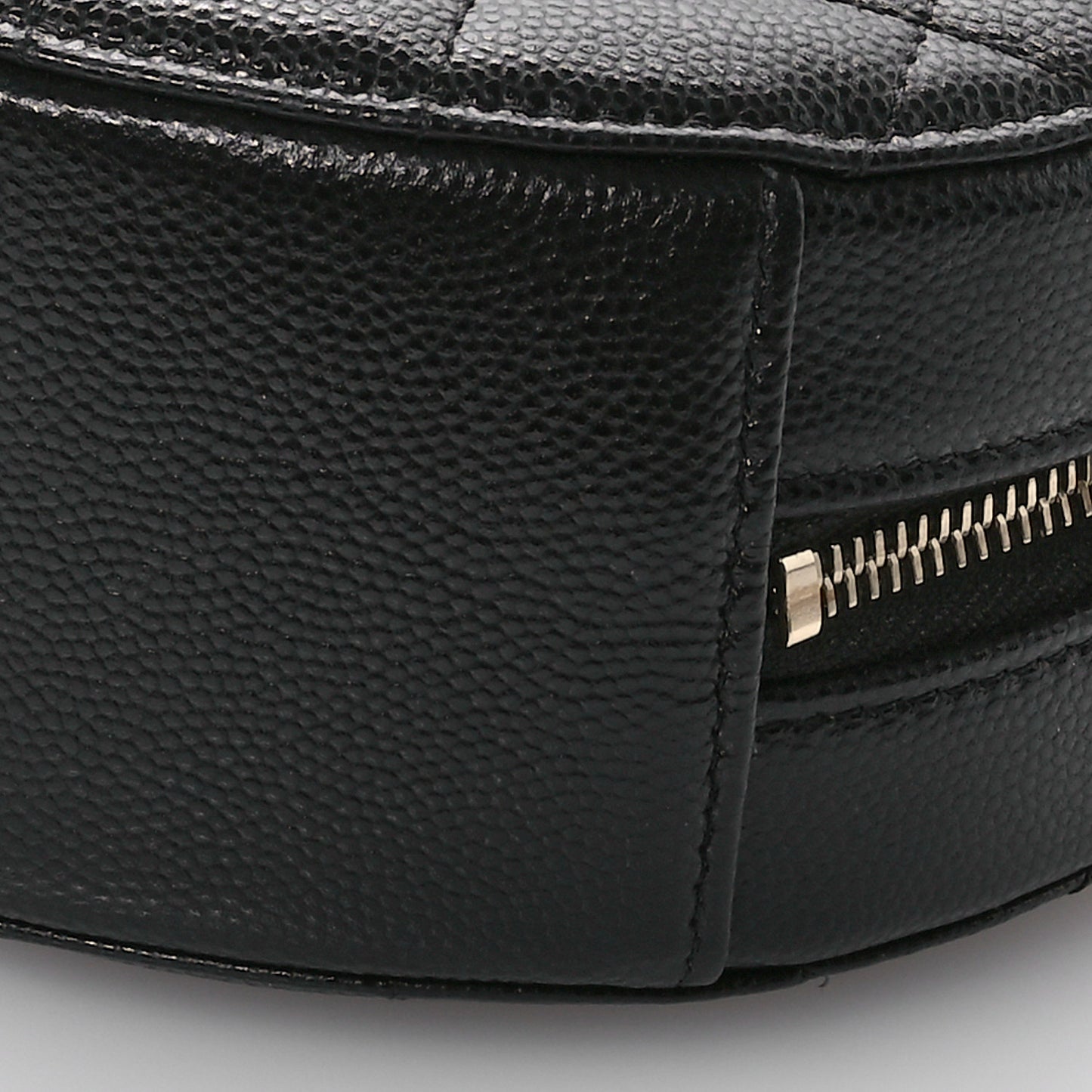 Caviar Quilted Crystal CC Round Clutch With Chain Black