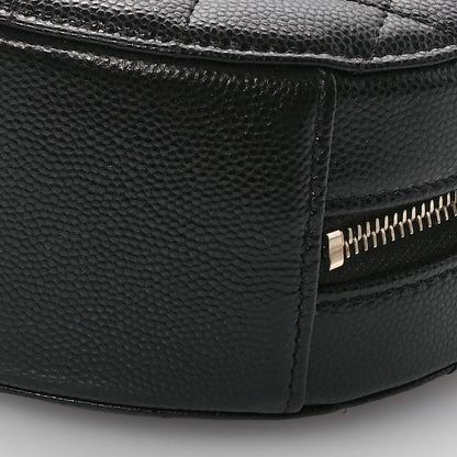Chanel Caviar Quilted Crystal CC Round Clutch With Chain Black 10 of 11