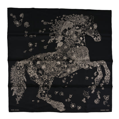 Hermes Silk Robe Legere Scarf 90 Black White 1 of 4