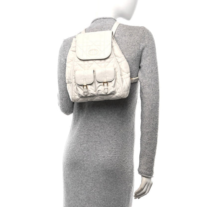 Christian Dior Lambskin Macrocannage Medium Caro Backpack White 2 of 10