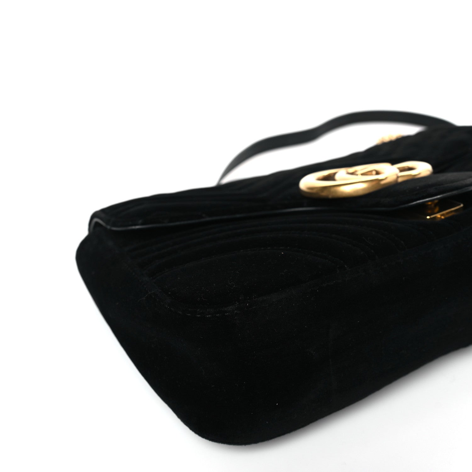 Gucci Velvet Matelasse Medium GG Marmont Shoulder Bag Black 8 of 9