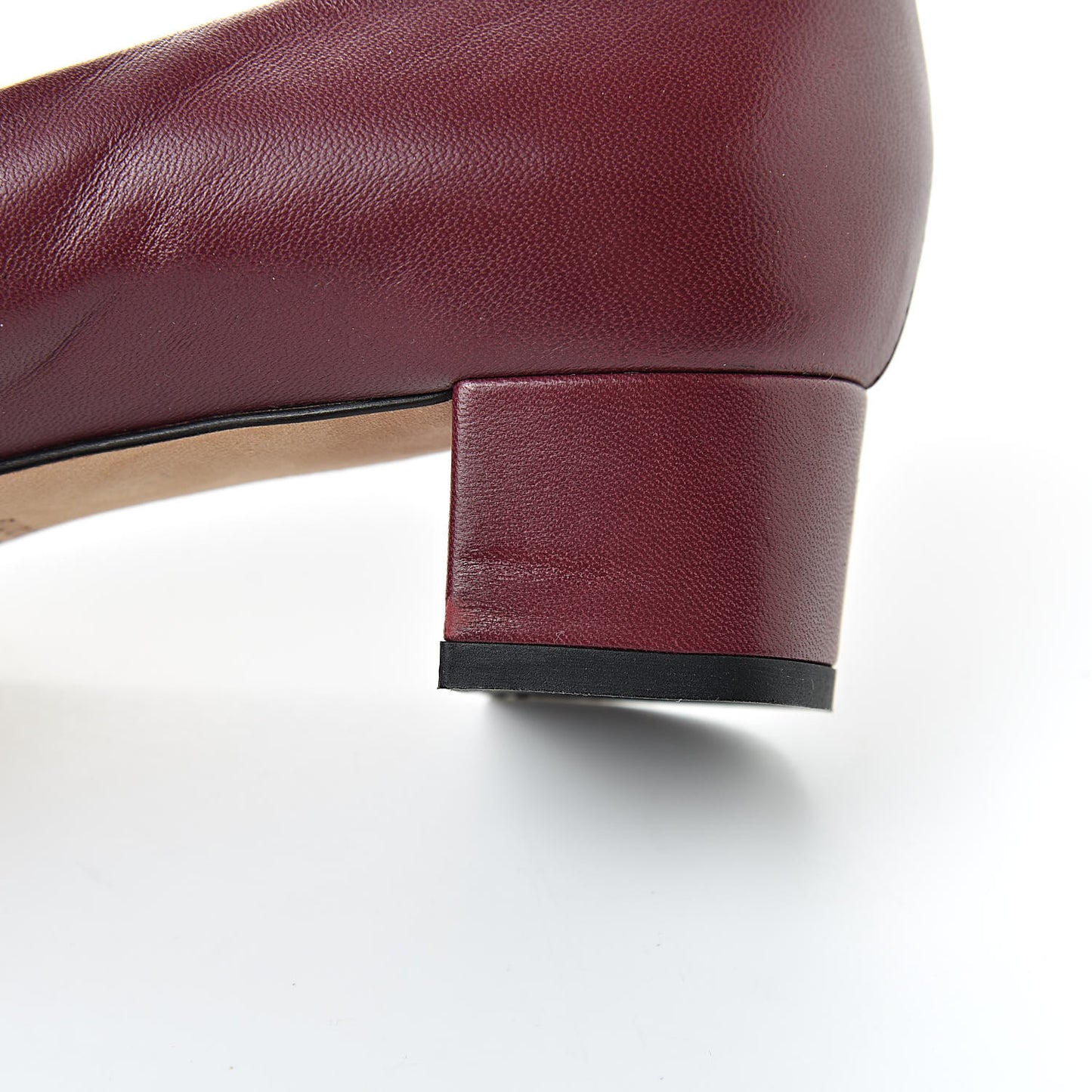 Calfskin Studded Interlocking G Flat 36 Burgundy