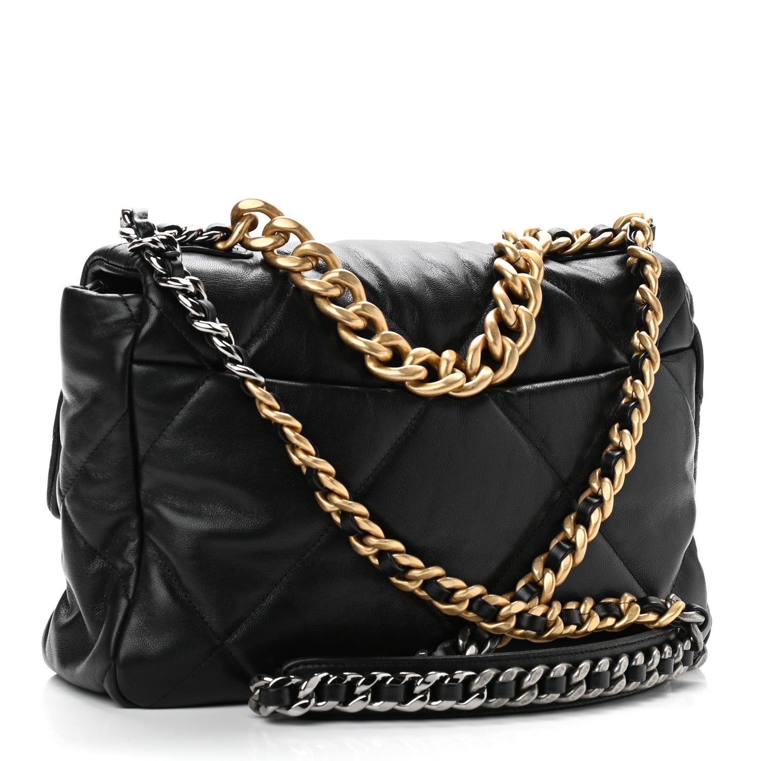 Chanel Goatskin Quilted Large Chanel 19 Flap Black 2 of 10