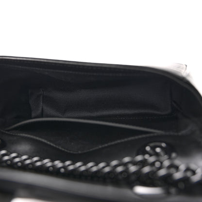 Gucci Calfskin Matelasse Monochrome Mini GG Marmont Shoulder Bag Black 4 of 10