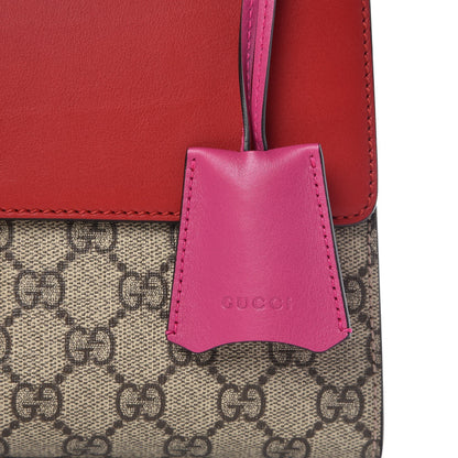Gucci GG Supreme Monogram Calfskin Medium Padlock Shoulder Bag Beige Hibiscus Red New Rosette 6 of 8