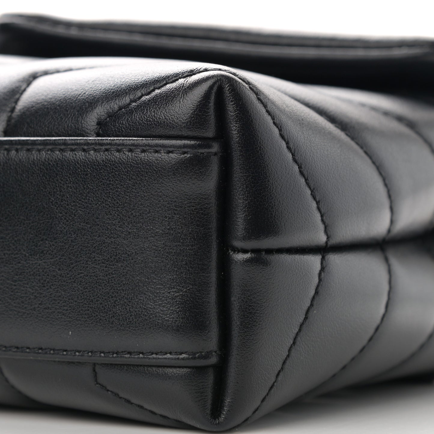 Calfskin Y Quilted Monogram Toy Loulou Crossbody Bag Black