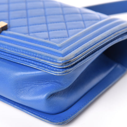 Chanel Lambskin Quilted Medium Boy Flap Blue 14 of 31