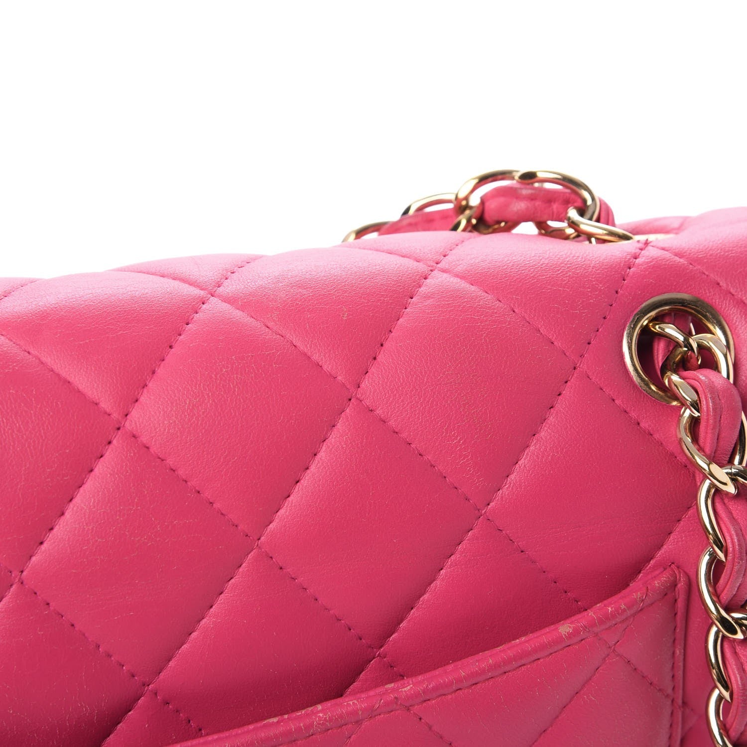 Chanel Lambskin Quilted Jumbo Double Flap Dark Pink 13 of 27