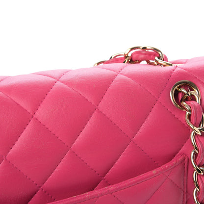 Chanel Lambskin Quilted Jumbo Double Flap Dark Pink 13 of 27