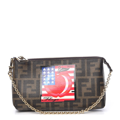 Fendi Zucca Spalmati American Flag Pochette Tobacco 1 of 9