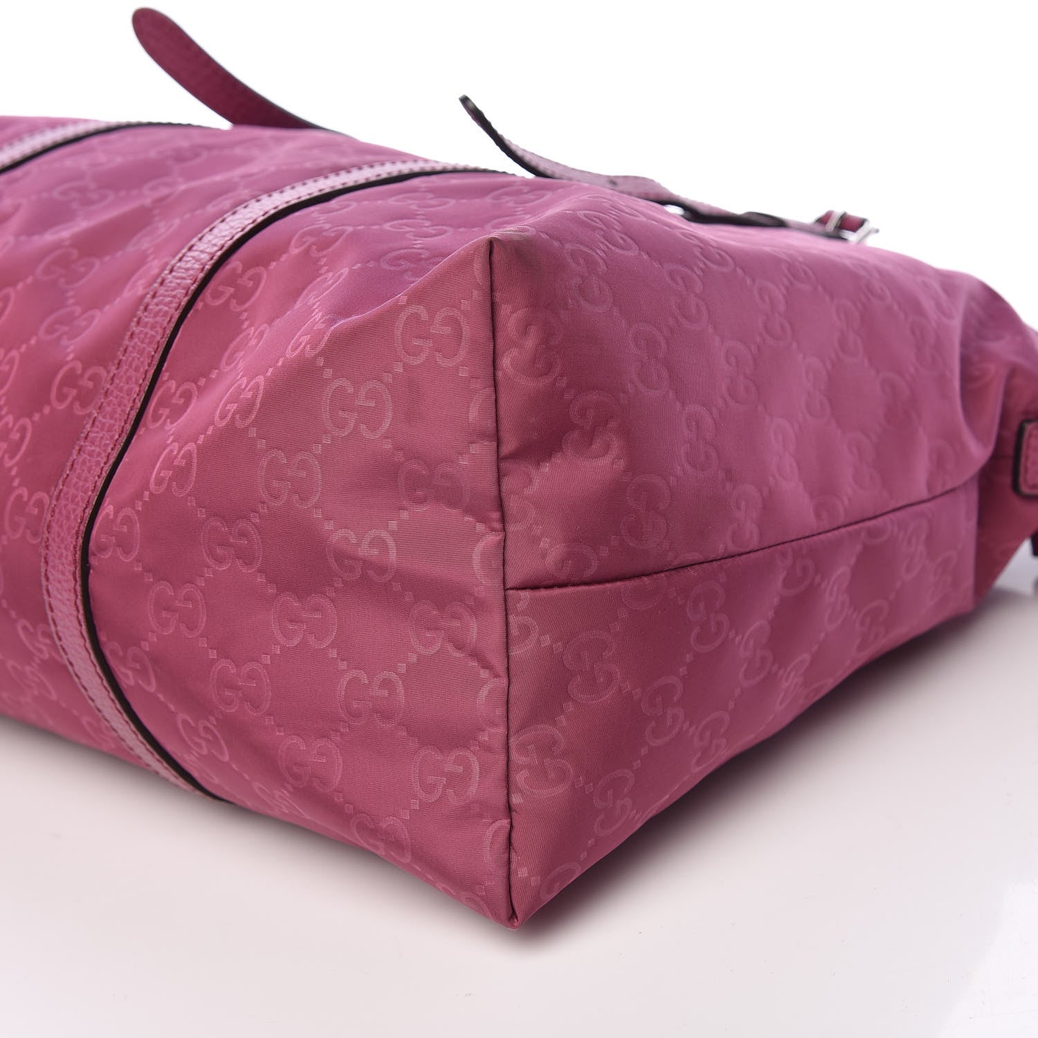 Gucci Nylon Monogram Dollar Calfskin Tote Peonia Flower 9 of 14