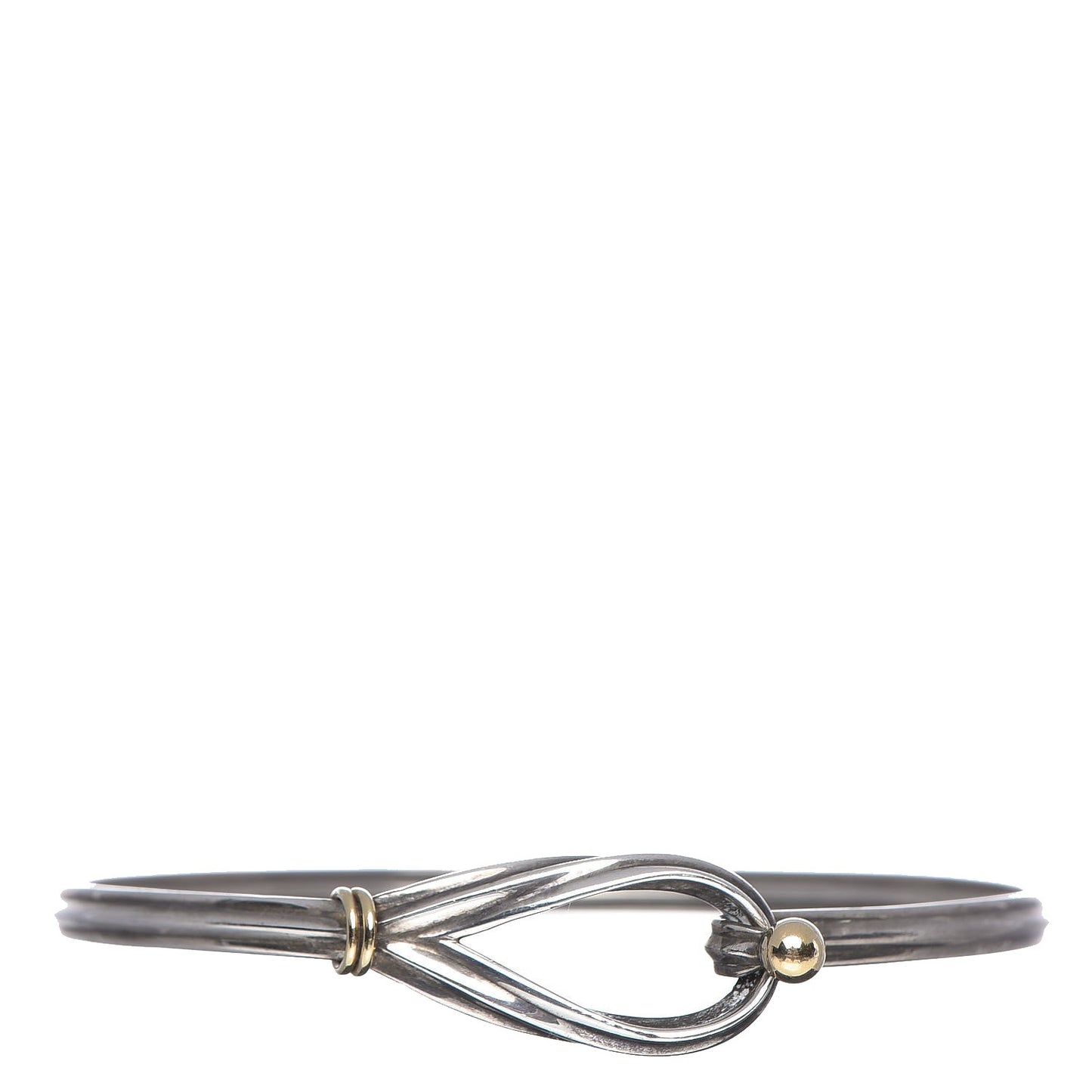 Sterling Silver 18K Hook Eye Bangle Bracelet