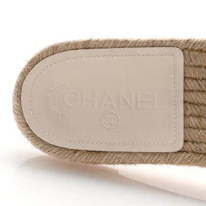 Chanel Tweed Grosgrain CC Mule Slide 39 Ivory Black 6 of 11