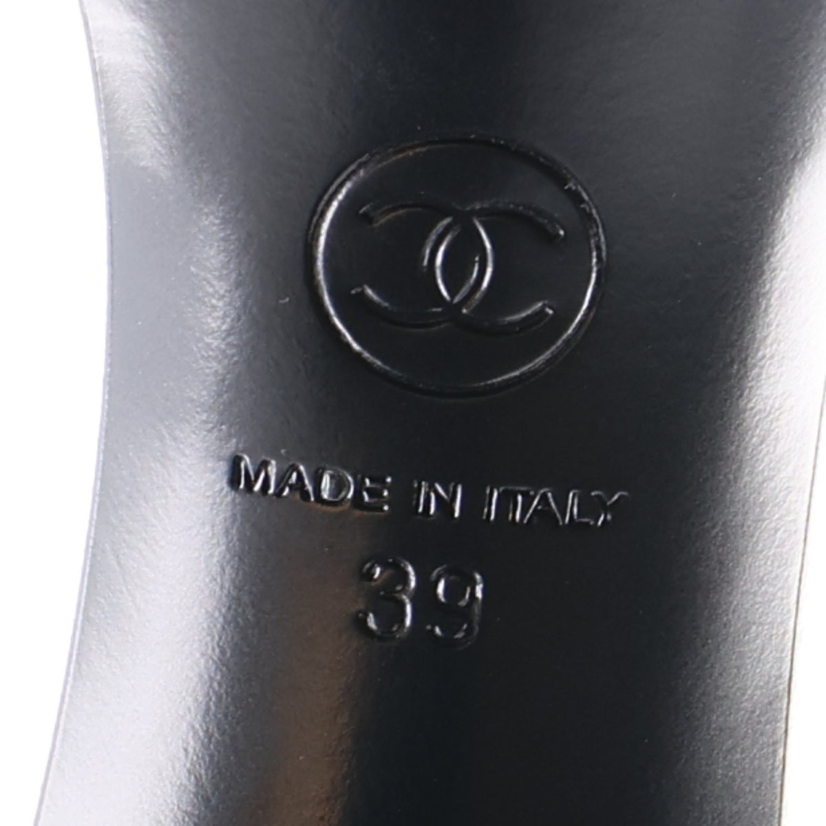 Chanel Lambskin Logo Platform Sandals 39 Black 9 of 10