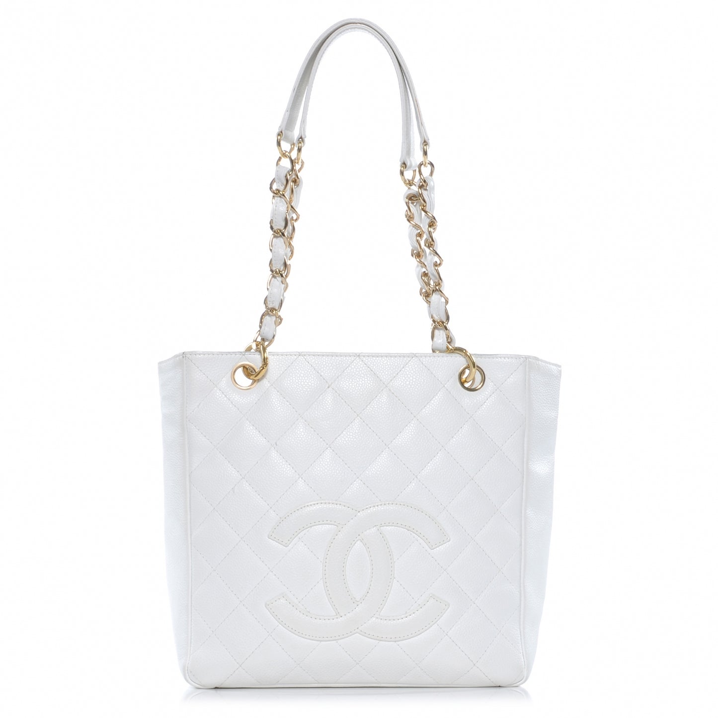 Caviar Petit Shopping Tote PST White
