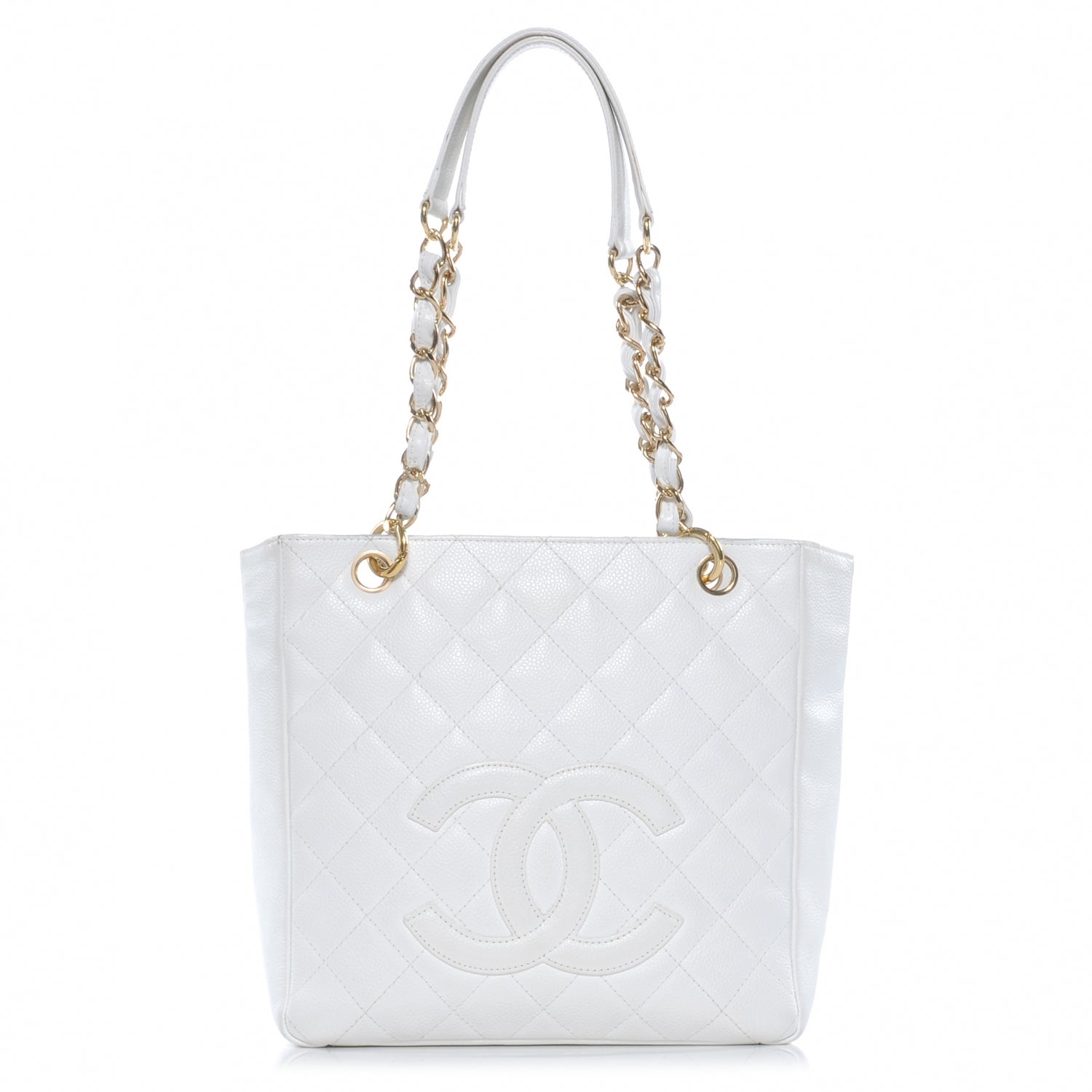 Chanel Caviar Petit Shopping Tote PST White 1 of 7