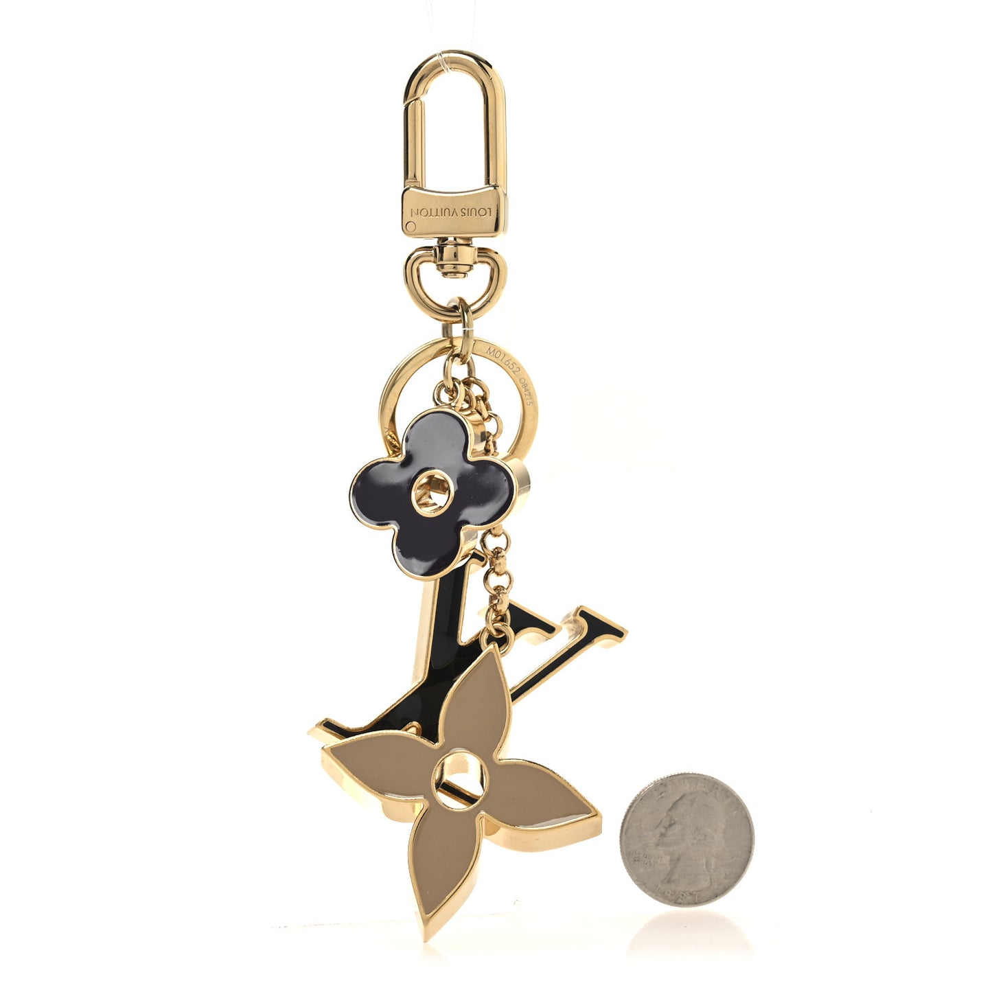 Metal Enamel Fleur De Monogram Bag Charm