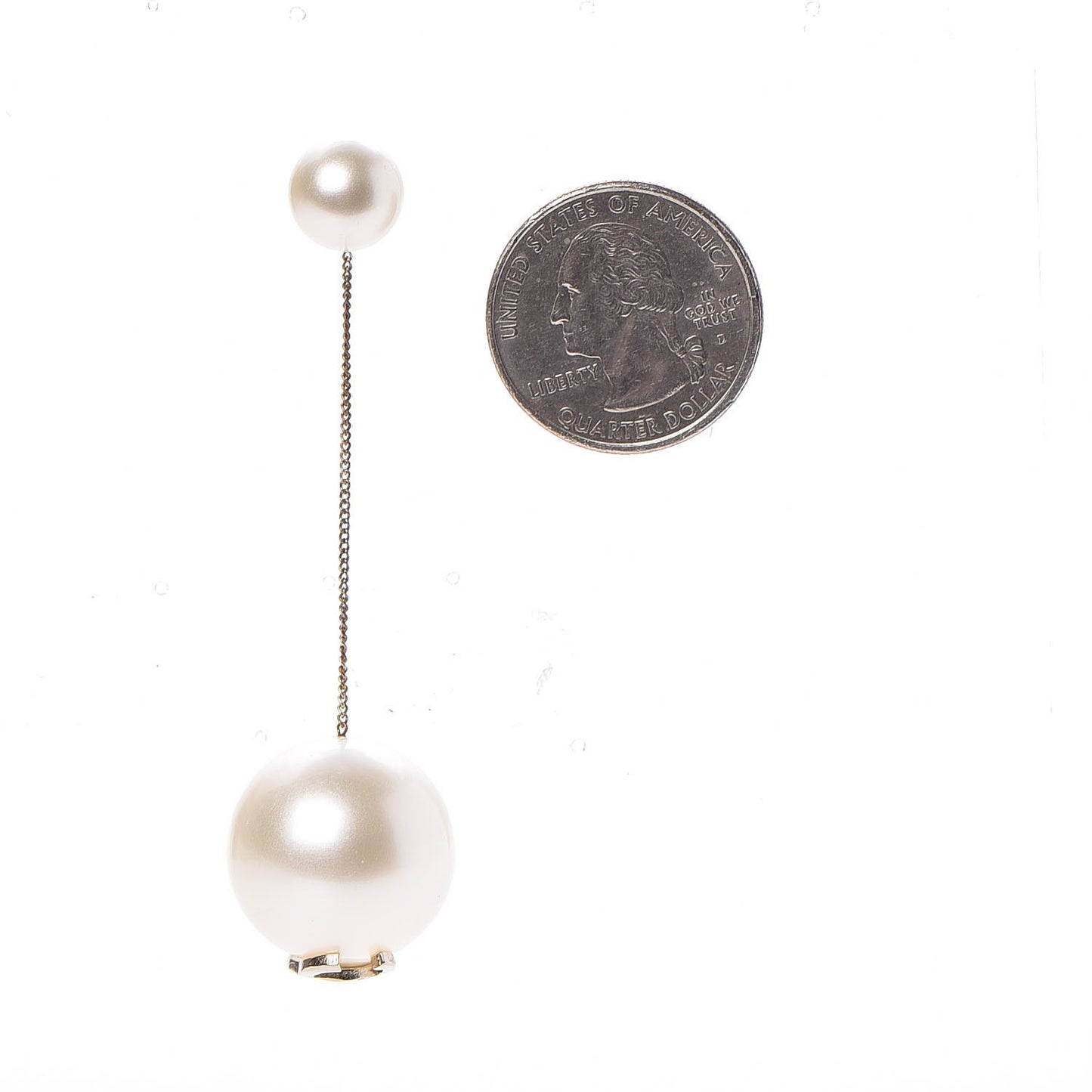 Pearl CC Drop Earrings Gold