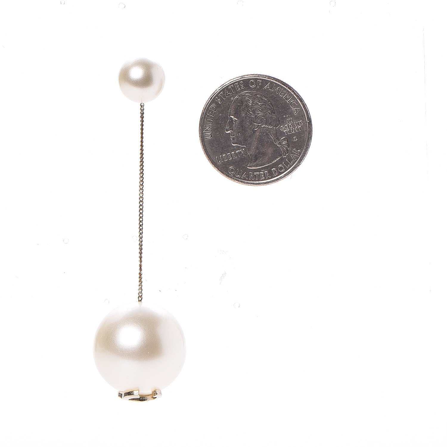 Chanel Pearl CC Drop Earrings Gold 2 of 5