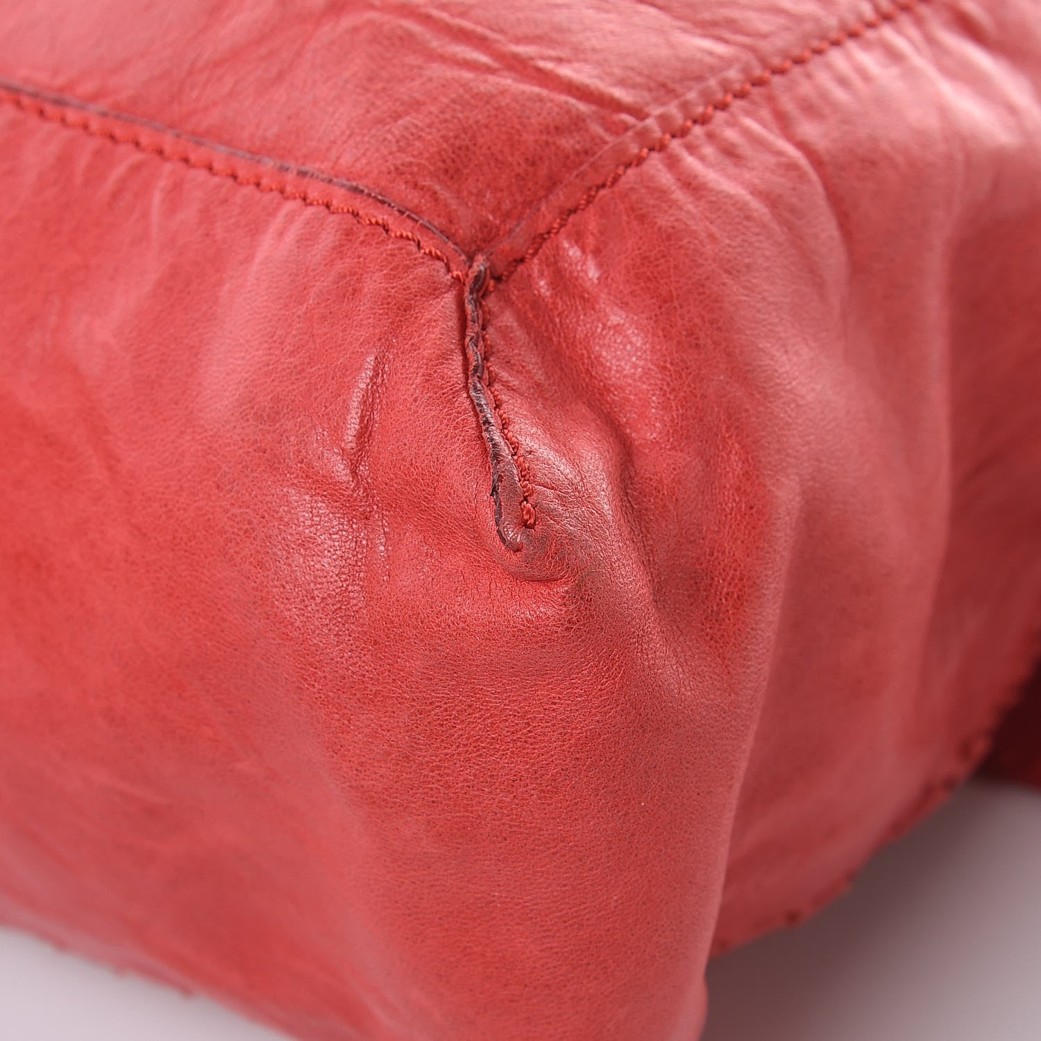 Fendi Calfskin Whipstitch Baguette Red 16 of 20