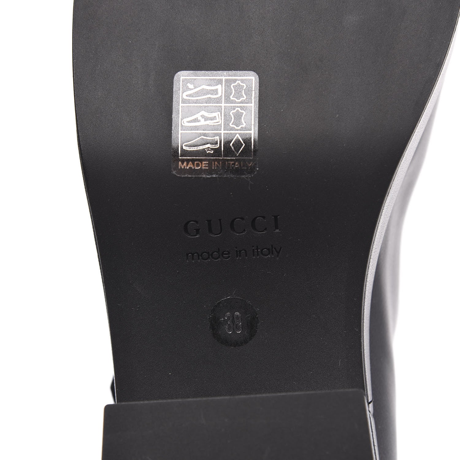 Gucci Calfskin T-Strap Mary Jane Platform Low-Heel Pumps 38 Black 6 of 9
