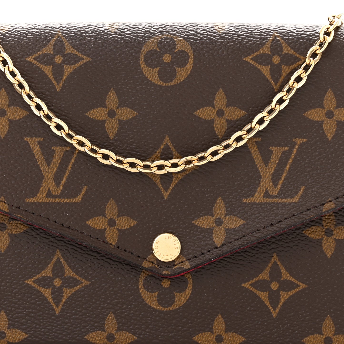 Monogram Pochette Felicie Chain Wallet Fuchsia