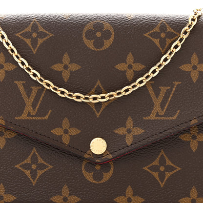 Louis Vuitton Monogram Pochette Felicie Chain Wallet Fuchsia 9 of 11