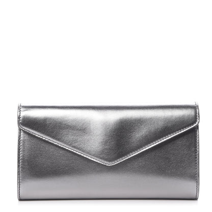 Saint Laurent Metallic Calfskin Y-Mail Clutch Silver 1 of 10