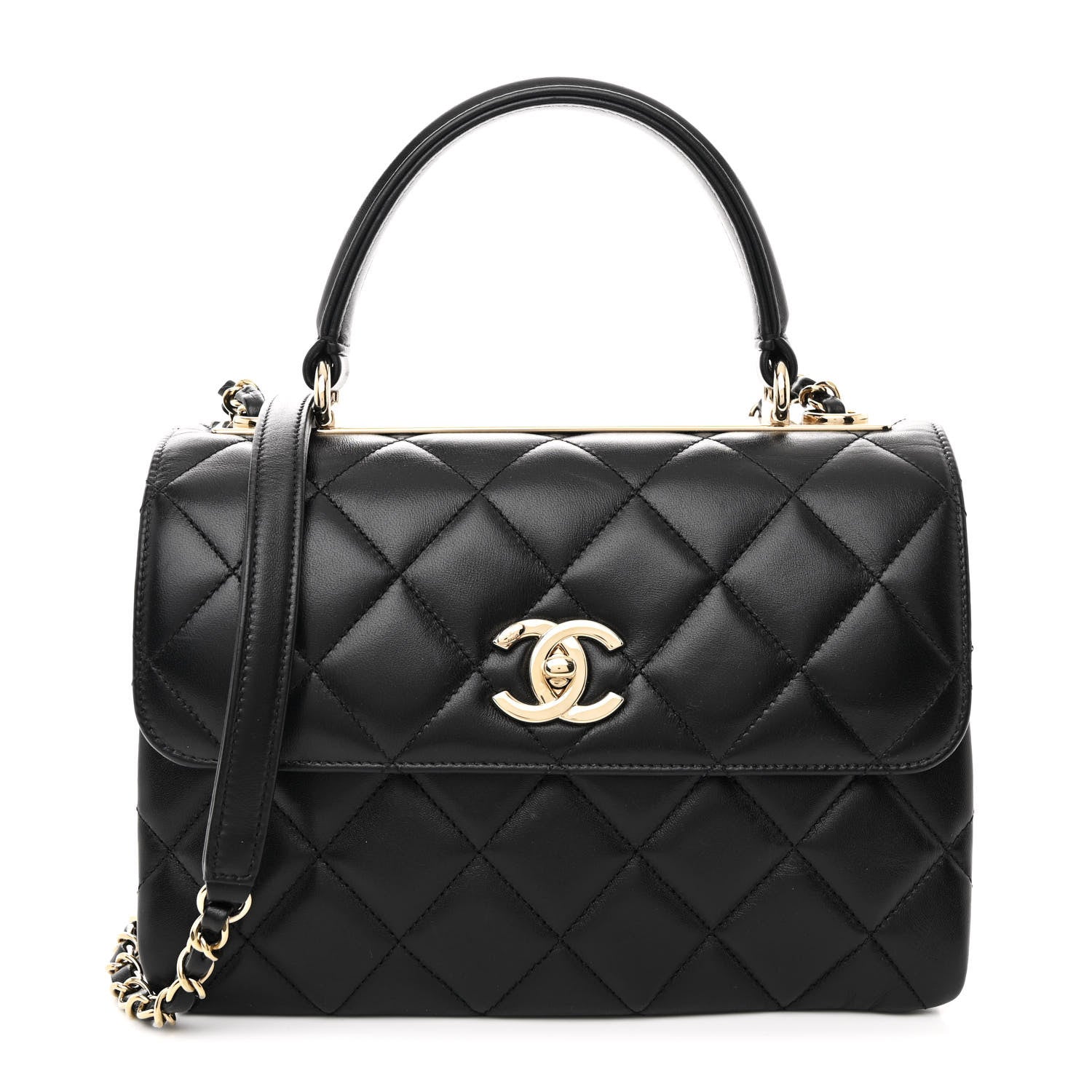 Chanel Lambskin Quilted Small Trendy CC Dual Handle Flap Bag Black 1 of 10
