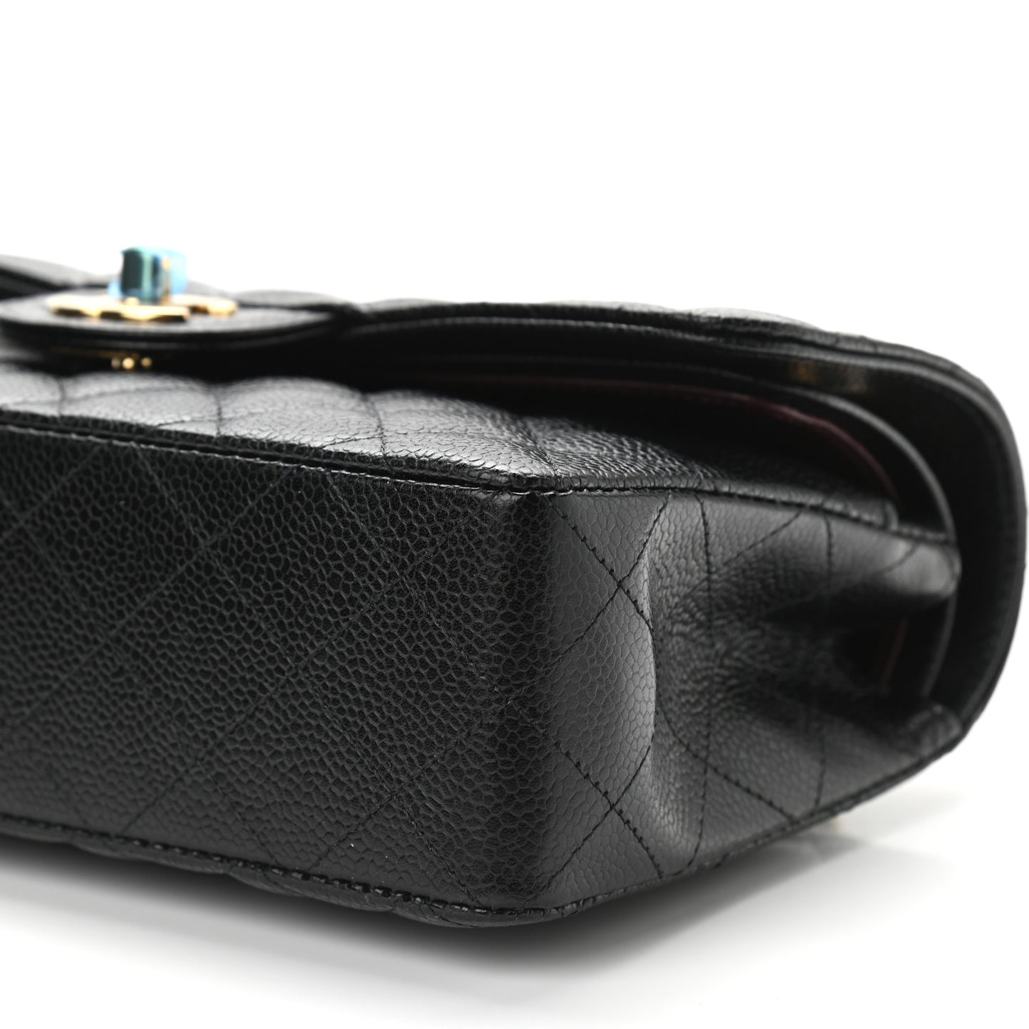 Caviar Quilted Small Double Flap Black