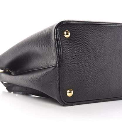 Prada Saffiano Cuir Medium Double Bag Black 12 of 18