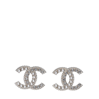 Chanel Pearl Crystal April In Paris CC Earrings Light Gold 1 of 5