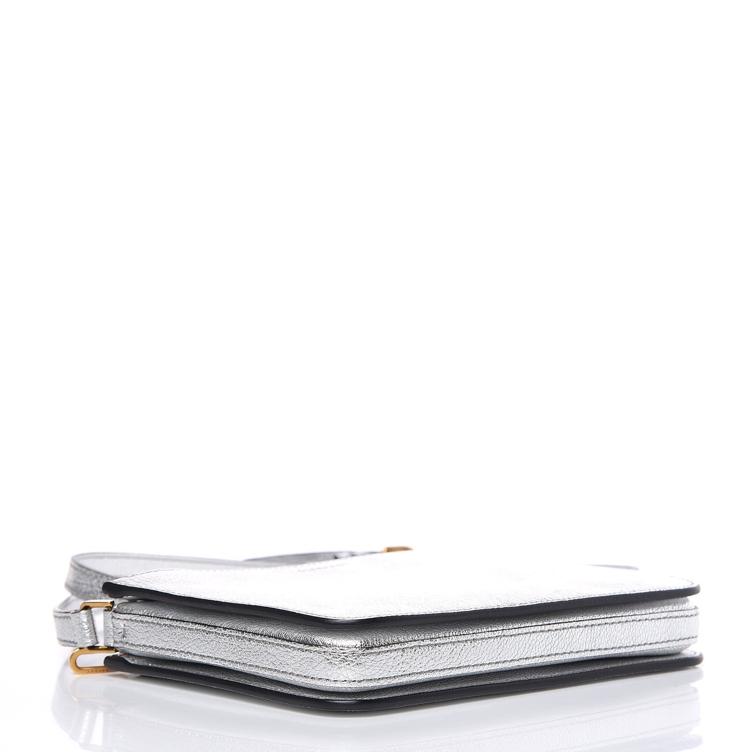 Burberry Metallic Goatskin Penhurst D-Ring Triple Zip Crossbody Bag Silver 4 of 9