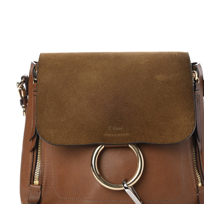 Chloe Suede Calfskin Medium Faye Backpack Woody Khaki 10 of 12