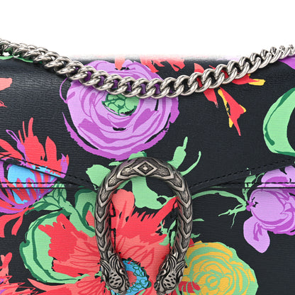 Gucci X KEN SCOTT New Shangai Calfskin Jenny Floral Print Small Dionysus Shoulder Bag Black Pink 9 of 11