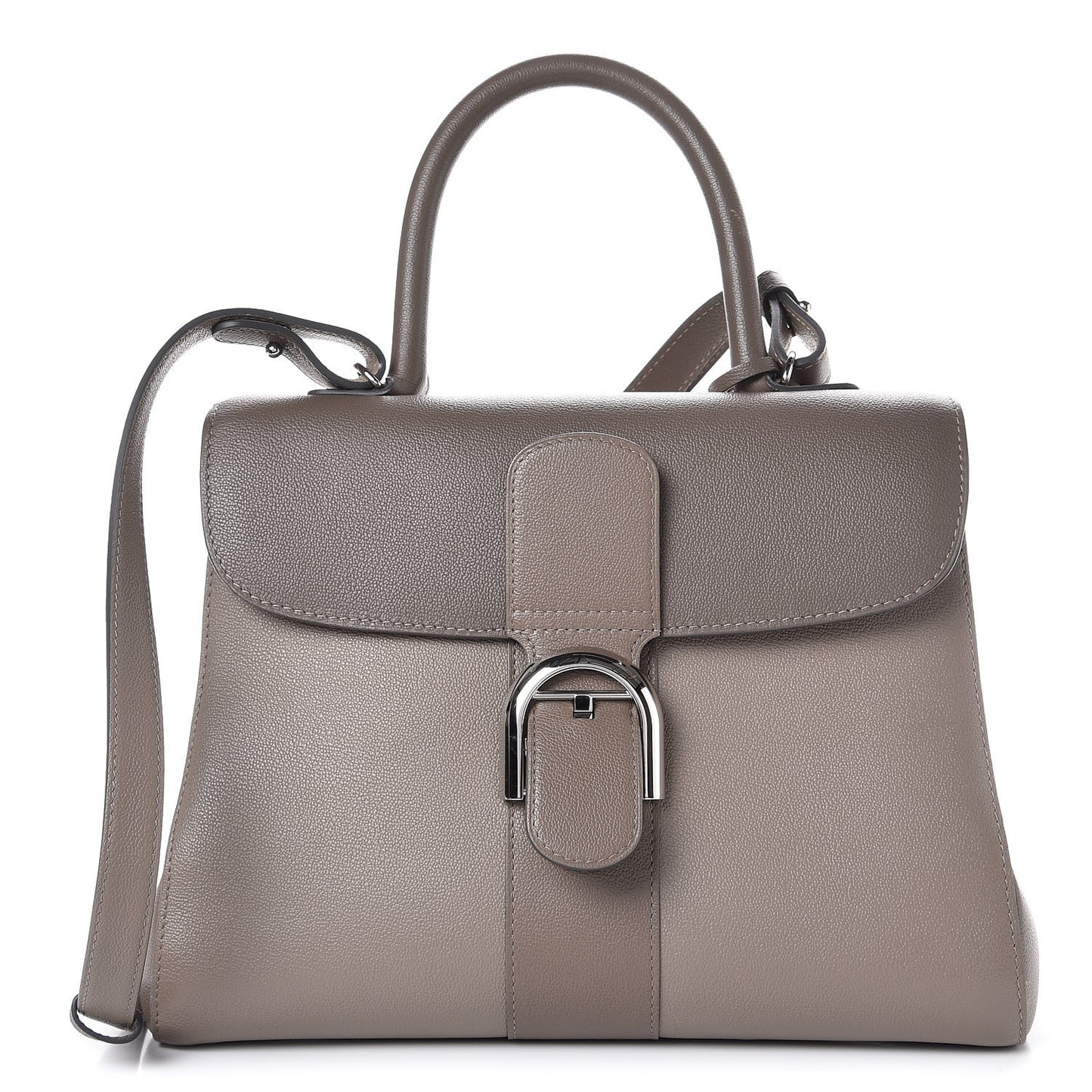 Grained Calfskin MM Brillant Satchel Camaieux Tourterelle