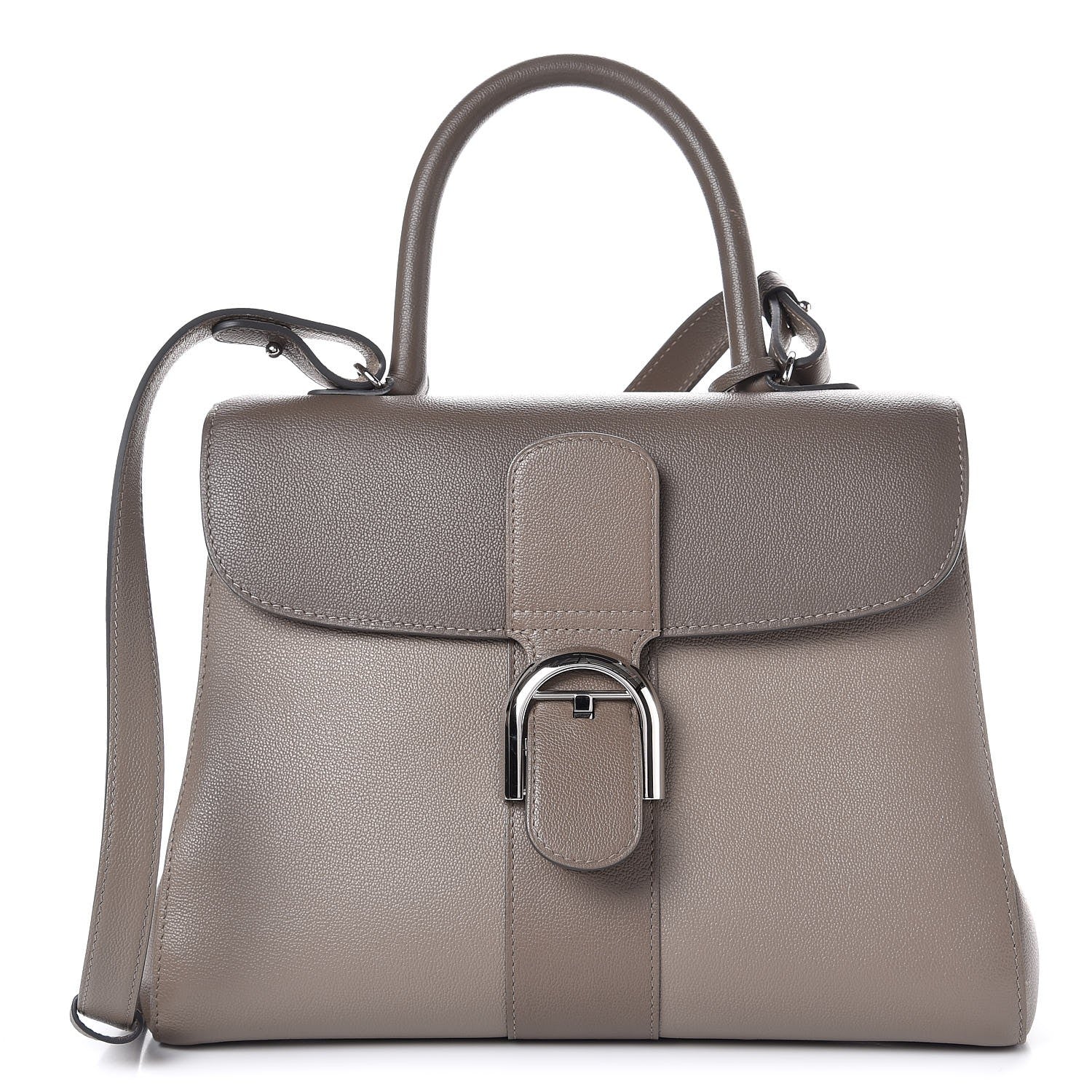 Delvaux Grained Calfskin MM Brillant Satchel Camaieux Tourterelle 1 of 8