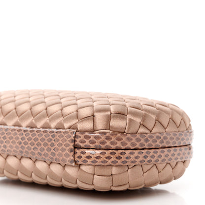 Bottega Veneta Satin Intreccio Impero Ayers Knot Clutch Blush 9 of 9