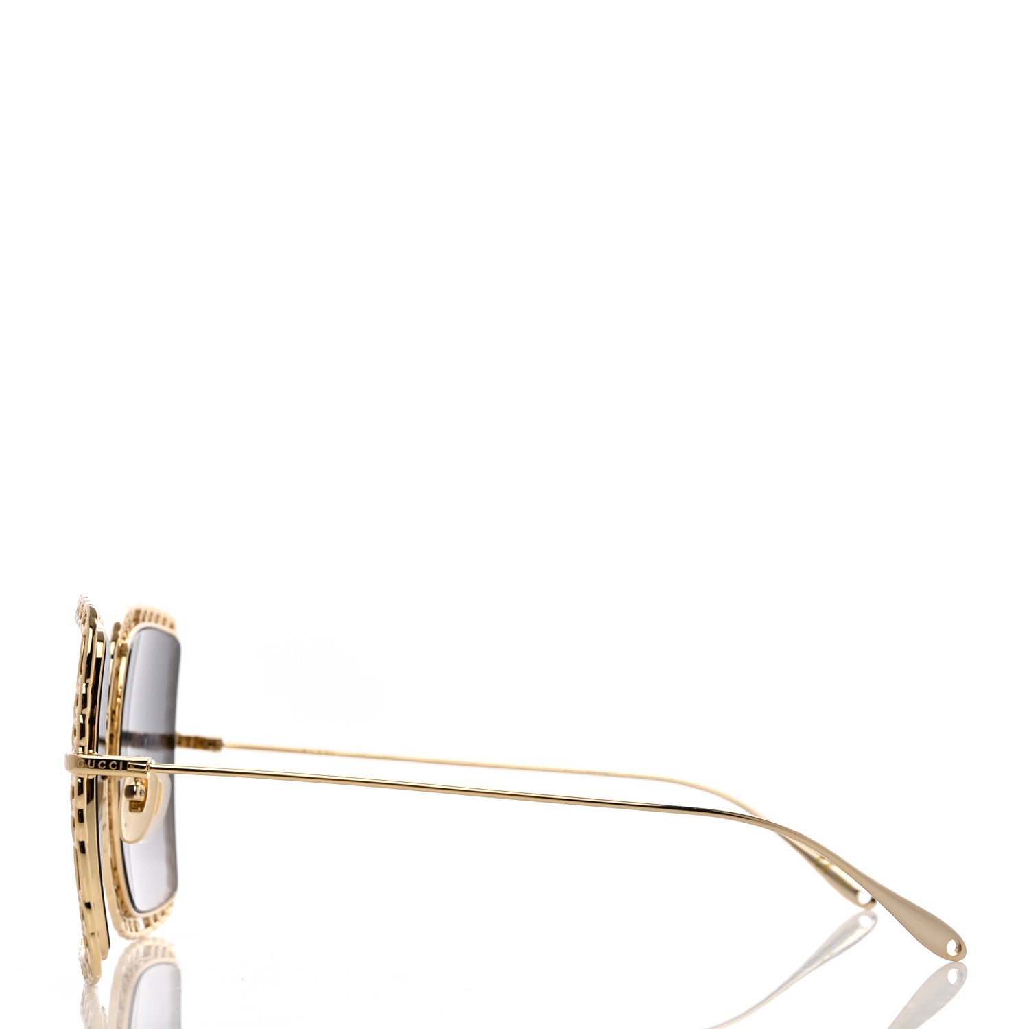 Gucci Square Frame Oversized Sunglasses GG1033S Gold 3 of 9