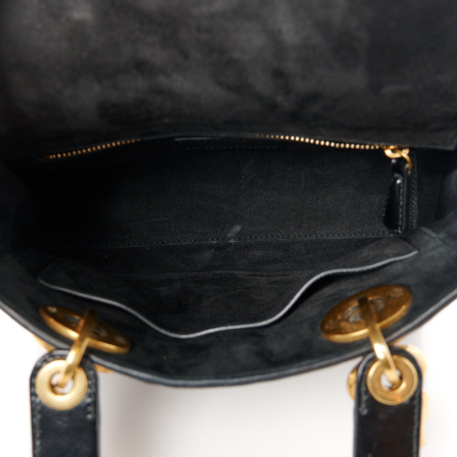 Christian Dior Crinkled Patent Cannage Small Lucky Badges My Lady Dior Black 5 of 12