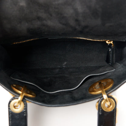 Christian Dior Crinkled Patent Cannage Small Lucky Badges My Lady Dior Black 5 of 12