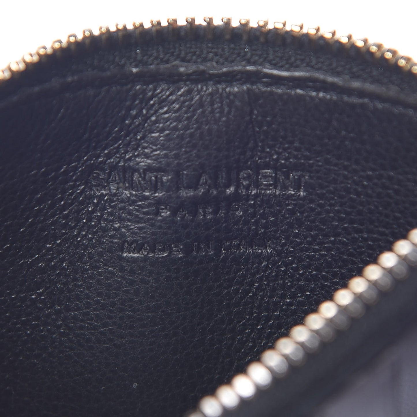 Calfskin 5 Fragments Zip Pouch Card Holder Black