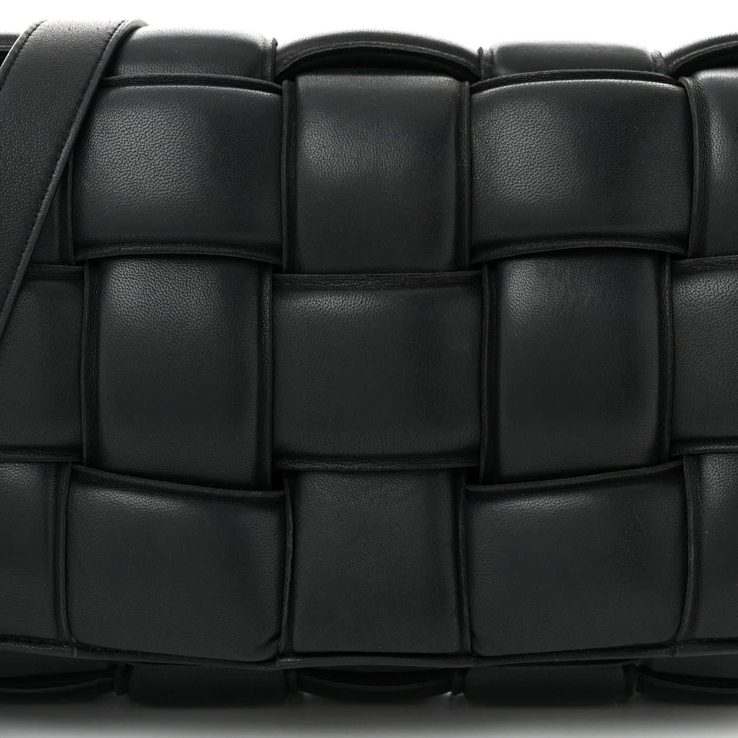 Nappa Maxi Intreccio Padded Cassette Crossbody Bag Black