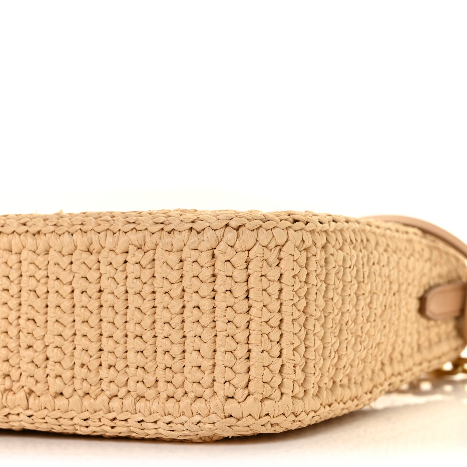Prada Yarn Raffia Effect Crochet Re-Edition 2005 Shoulder Bag Naturale 8 of 9