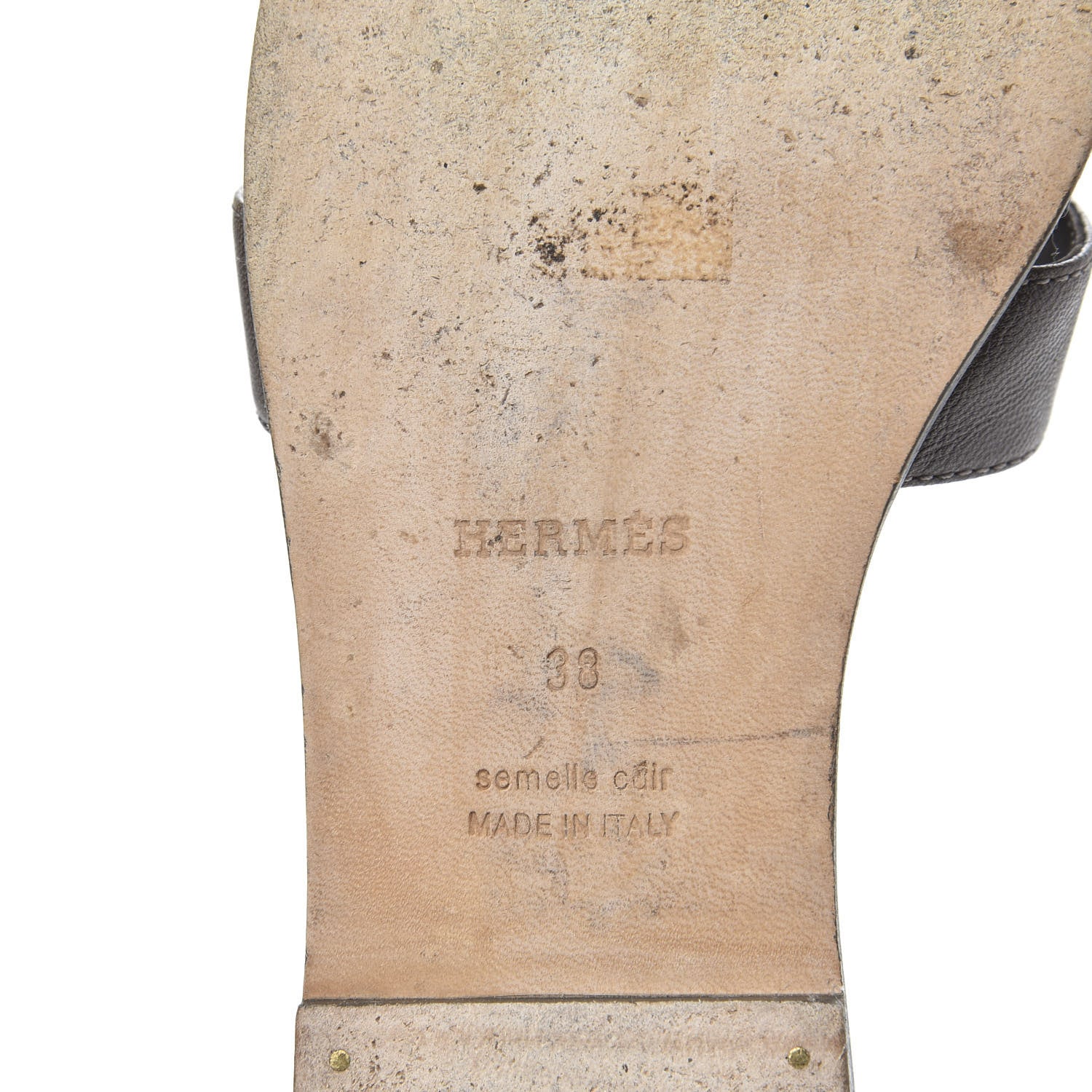 Hermes Goatskin Oran Sandals 38 Gris Galet 6 of 12
